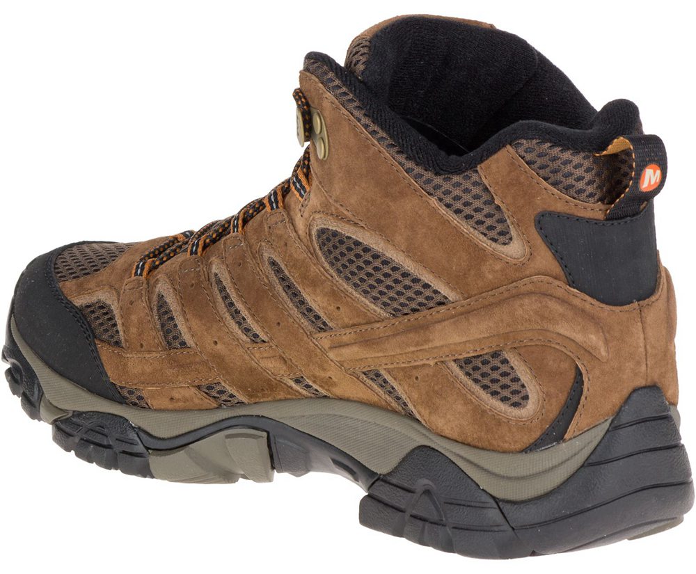 Kozaki Merrell Męskie Brązowe - Moab 2 Mid Waterproof Wide Width - 269107-VAE